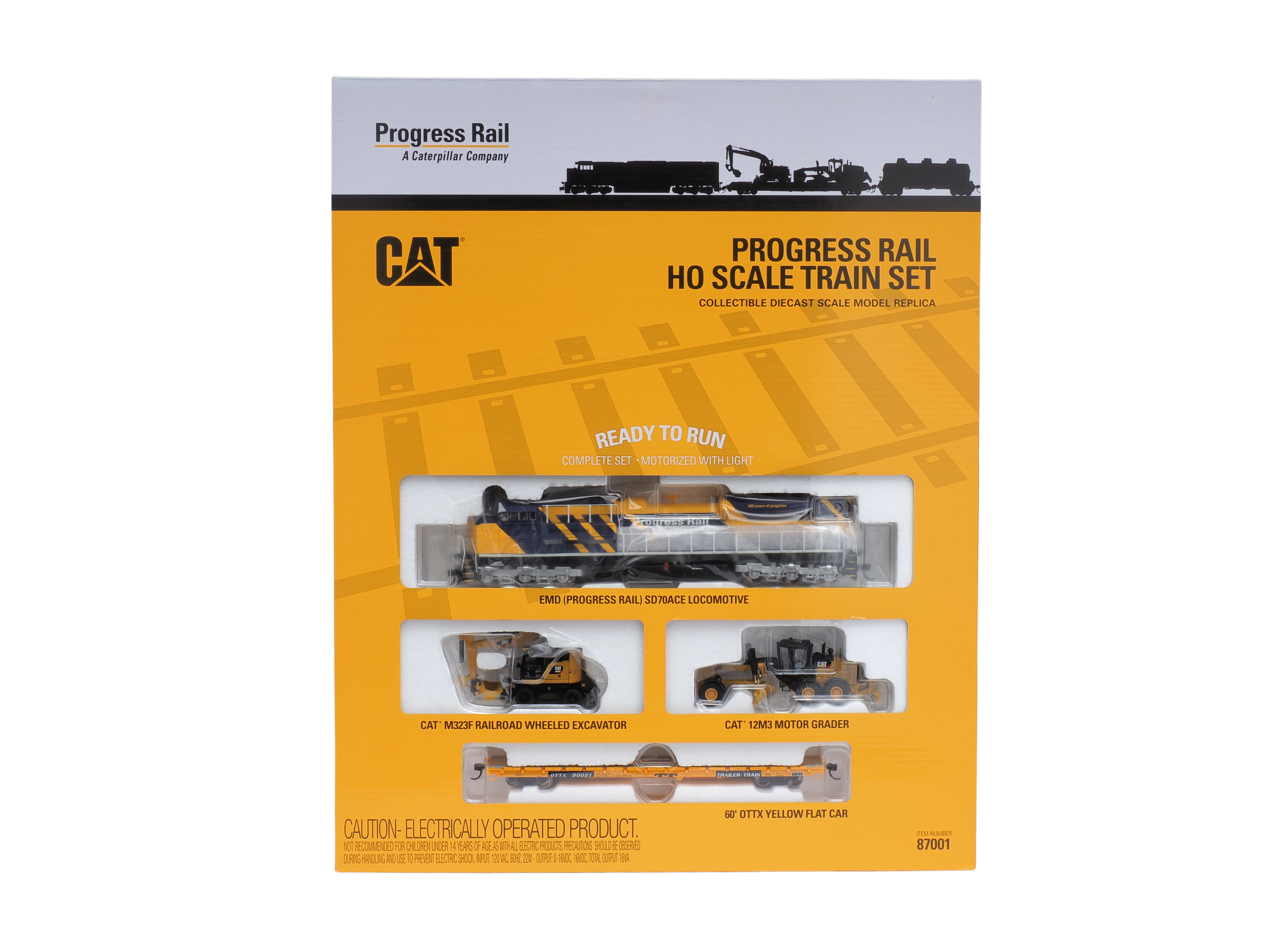 CAT Progress Rail HO Scale Train Set