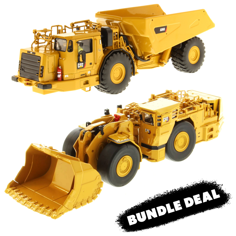 Cat R2900 Model Cat R2900 XE + AD60 Underground 2-Pack 1:50 Die Cast Set – Mining Mayhem