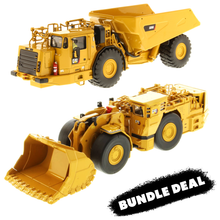 Cat R2900 XE LHD loader and AD60 underground articulated truck 1:50 scale die cast model 2-pack