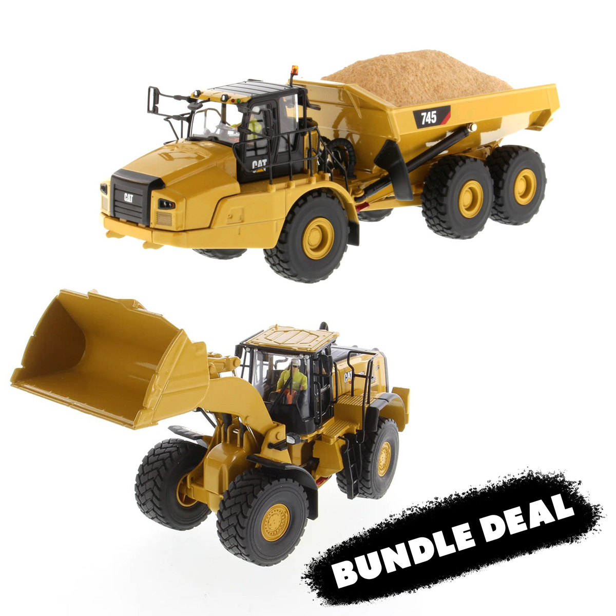 Cat 982 XE Loader + 745 Truck 1:50 Scale Die Cast Model 2-Pack