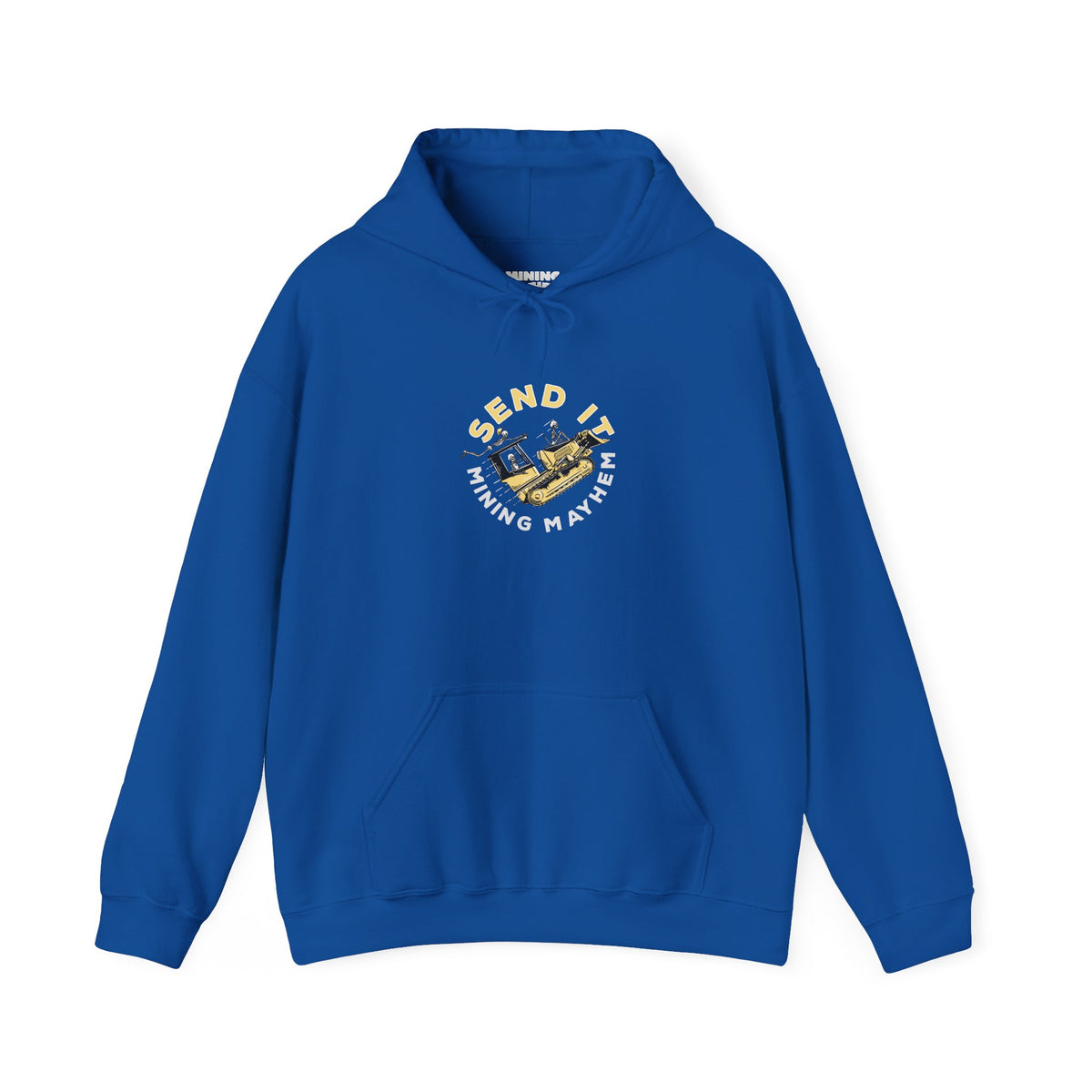 Send It hoodie in royal blue, front chest print