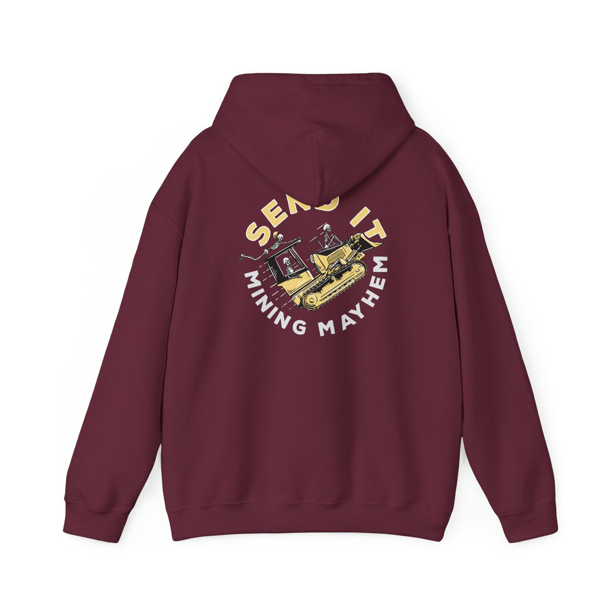 Send It hoodie in maroon, back print