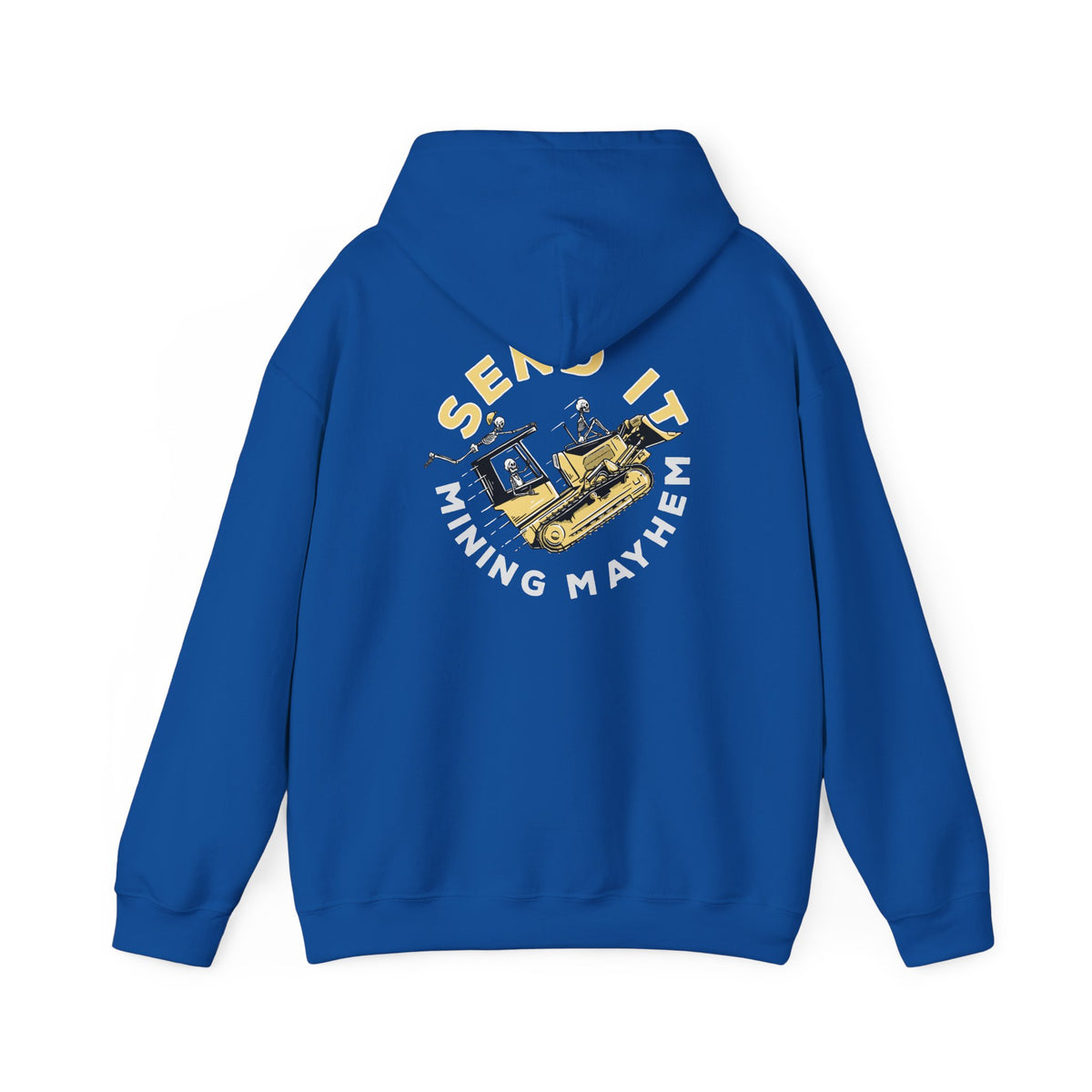 Send It hoodie in royal blue, back print