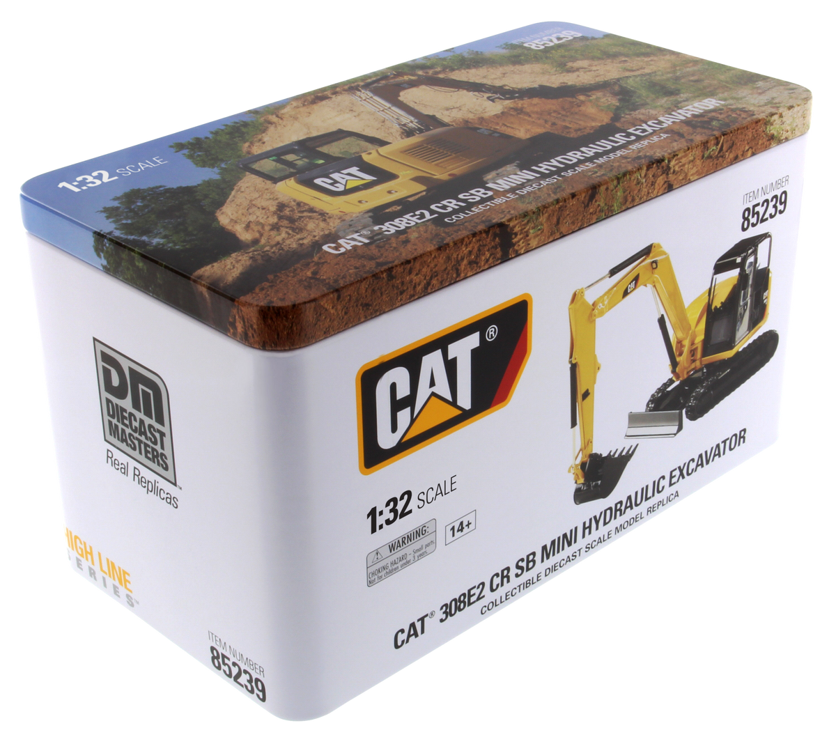 CAT 308E2 CR SB Mini Hydraulic Excavator High Line Series 1:32 Scale retail packaging