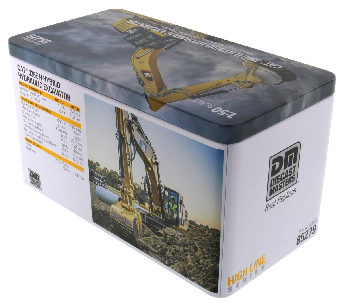 CAT 336E H Hybrid Hydraulic Excavator 1:50 Scale retail packaging