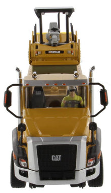 CT660 Day Cab & XL 120 Low Profile Trailer with CAT CB-534D XW Vibratory Asphalt Compactor 1:50 Scale Die Cast Model
