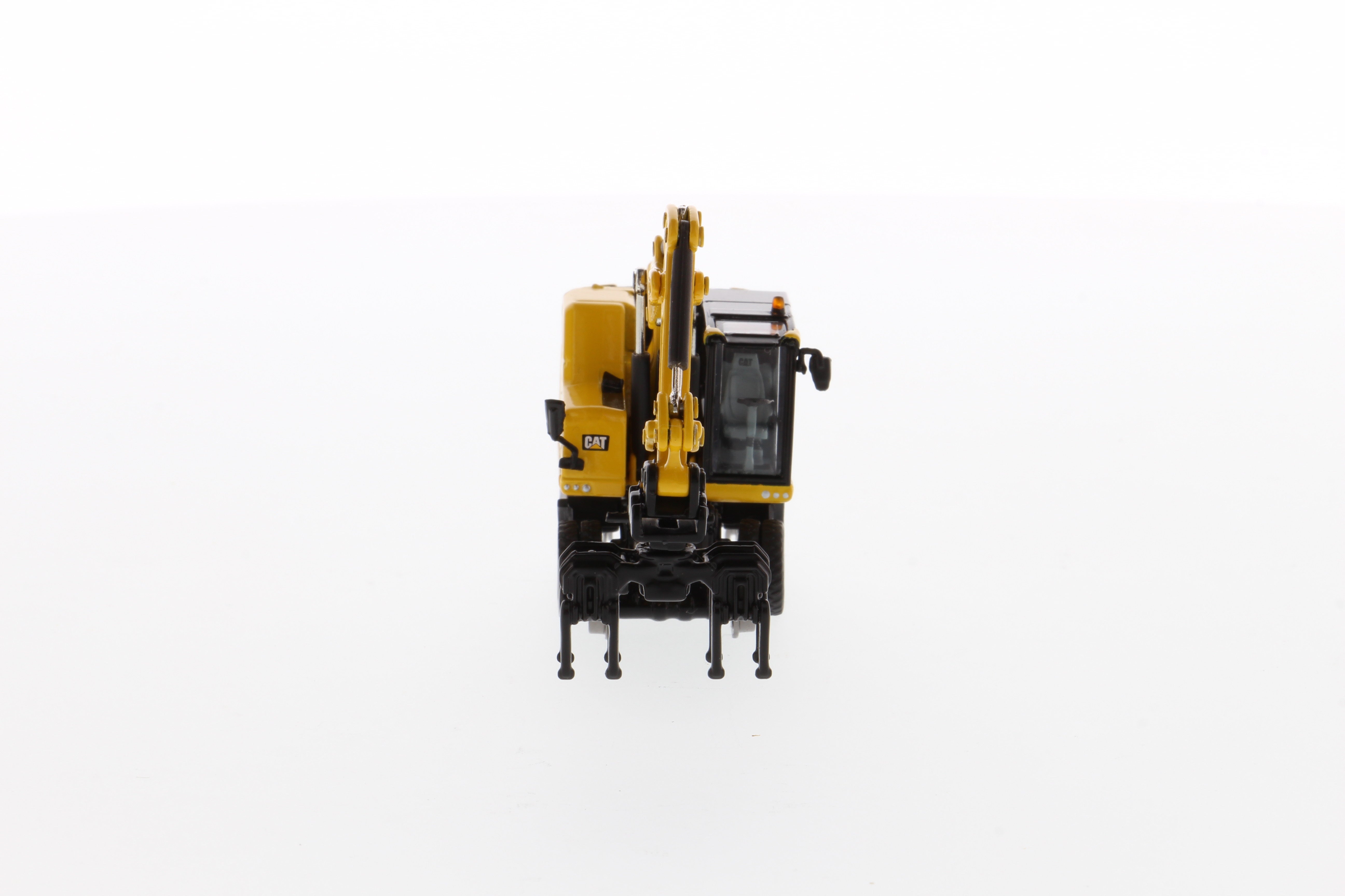 CAT Die Cast M323F Railroad Wheeled Excavator Safety Yellow Colour 1:87