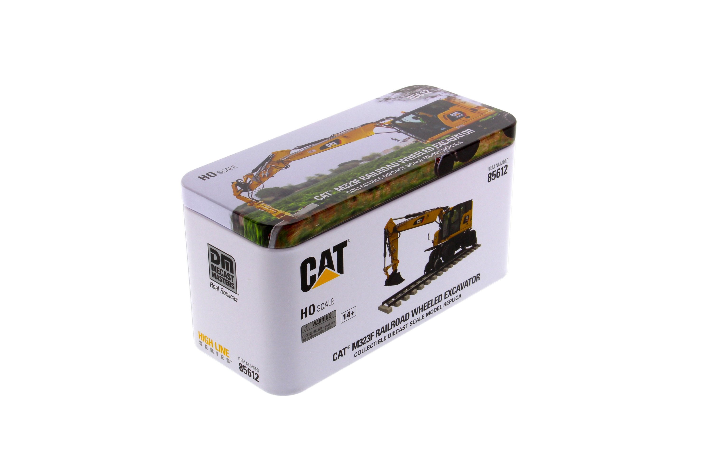 CAT Die Cast M323F Railroad Wheeled Excavator Safety Yellow Colour 1:87