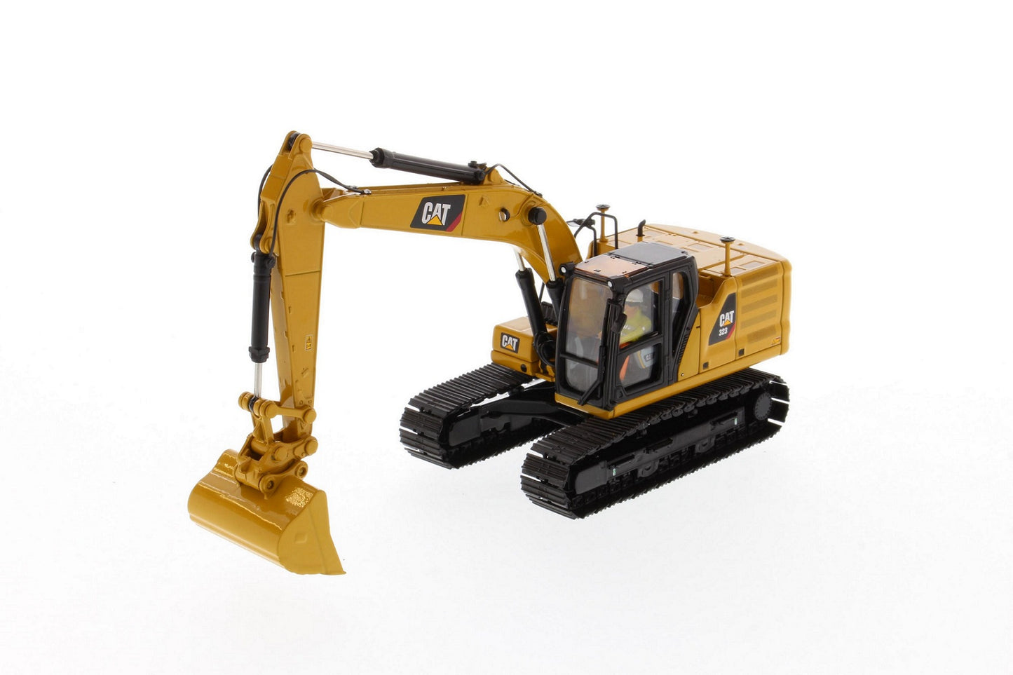 CAT 323 Hydraulic Excavator Next Gen with four attachments 1:50 Scale Die Cast Model