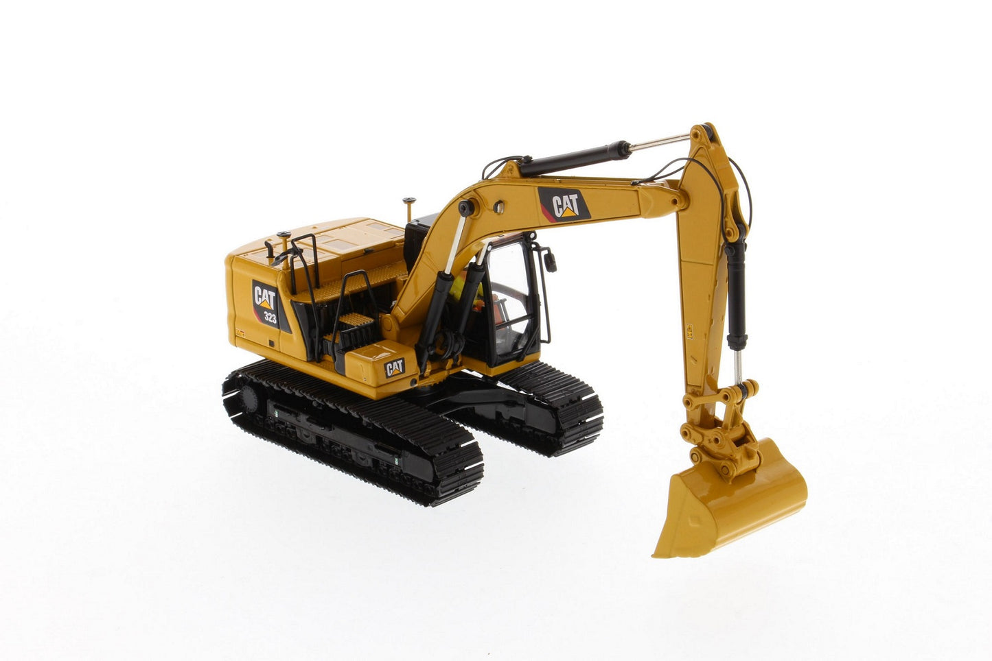 CAT 323 Hydraulic Excavator Next Gen with four attachments 1:50 Scale Die Cast Model