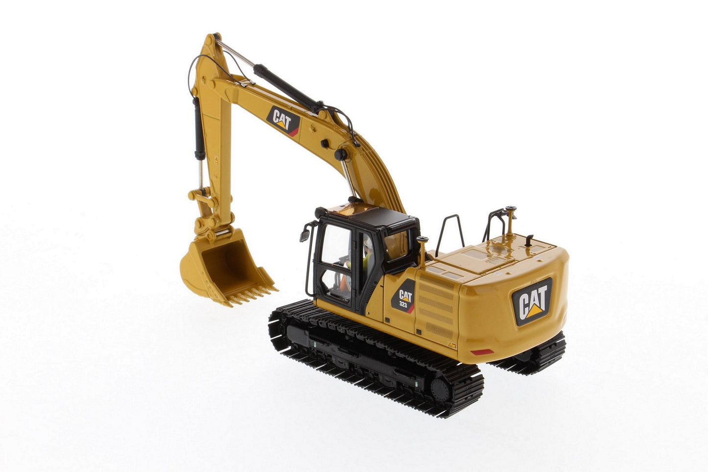 CAT 323 Hydraulic Excavator Next Gen with four attachments 1:50 Scale Die Cast Model
