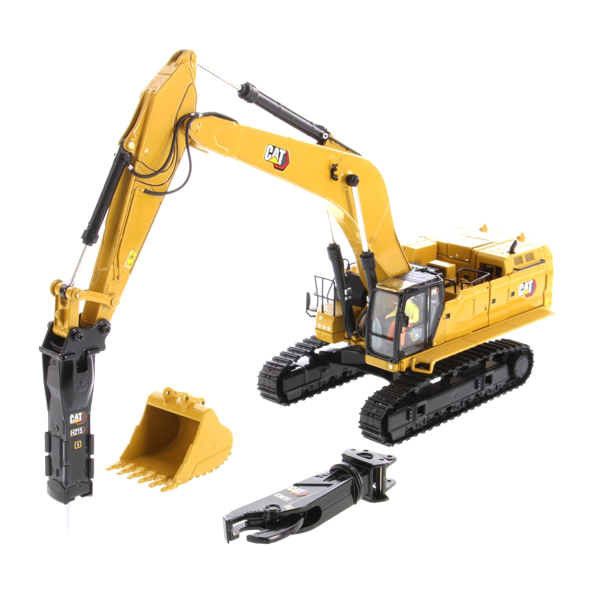 CAT 395 GP Excavator with 2 Work Tools High Line 1:50 die cast model
