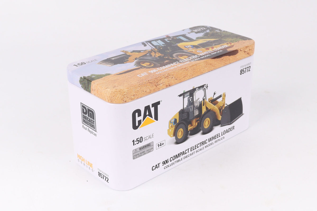 CAT 906 Electric Wheel Loader Highline Series 1:50 Scale retail packaging