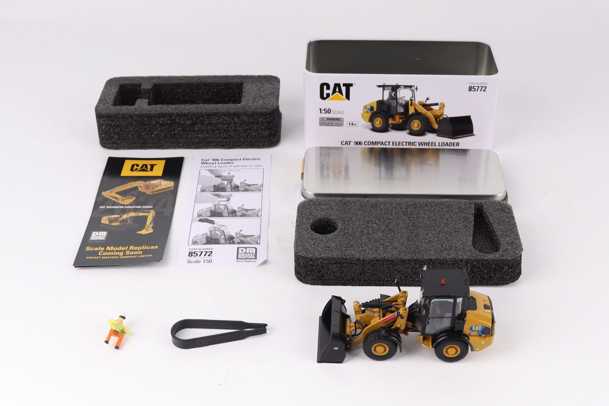 CAT 906 Electric Wheel Loader Highline Series 1:50 Scale retail packaging