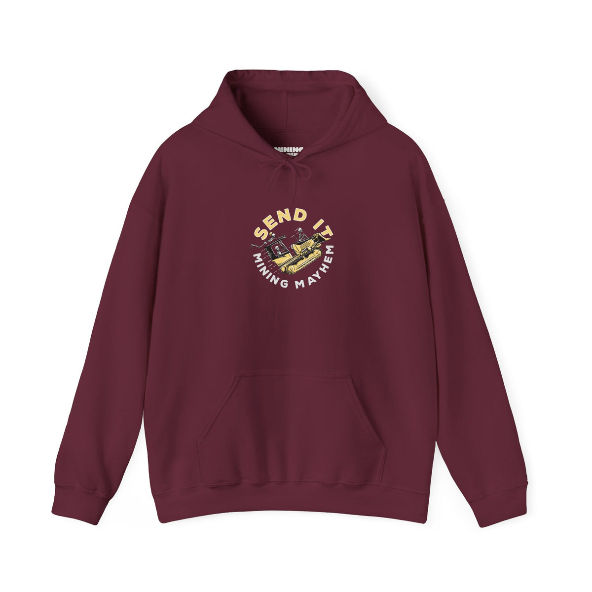 Send It hoodie in maroon, front chest print