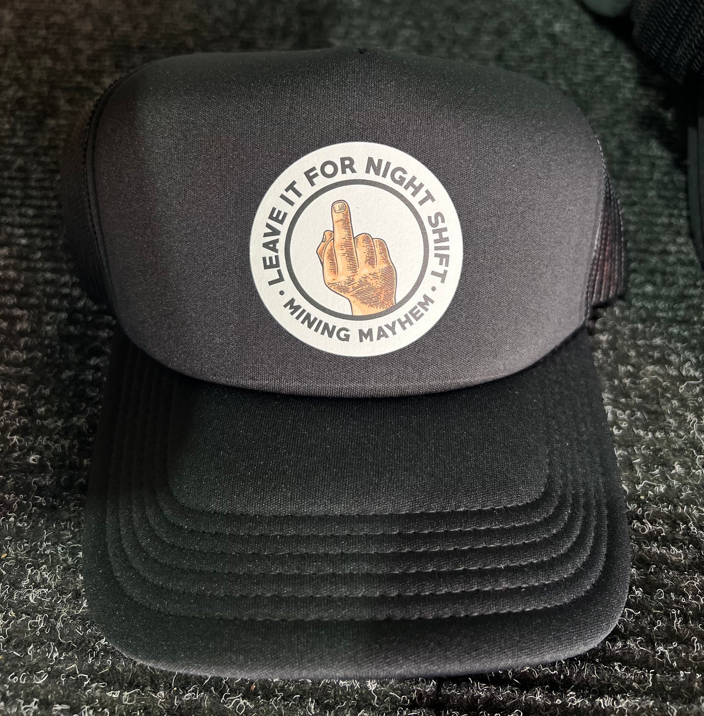 Leave It For Nightshift - Full Colour Trucker Caps (Black)