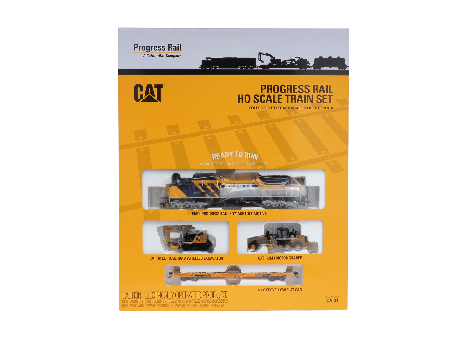 CAT Progress Rail HO Scale Train Set