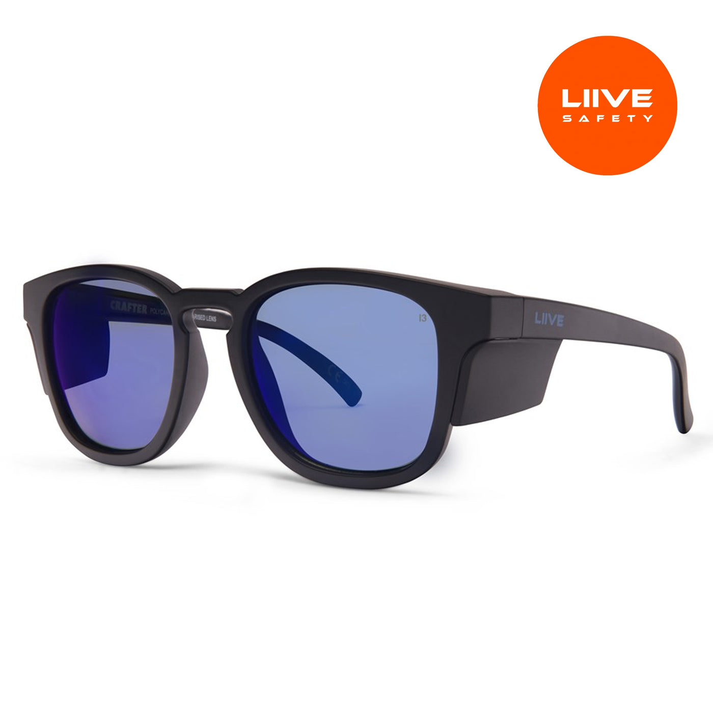 Liive Vision - Z Crafter Safety Xtal - Blue Mirror Polarised Matt Black
