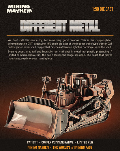 CAT D11T Dozer copper plated 1:50 scale die cast model