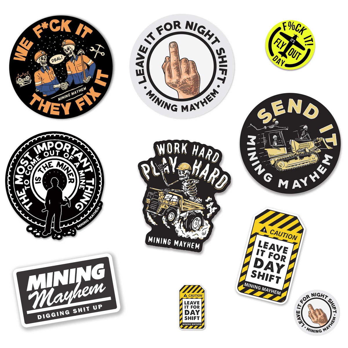 Sticker Pack - 10 x Classics – Mining Mayhem
