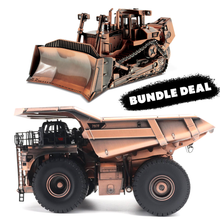 Copper Kings Bundle Deal: CAT D11T Copper Plated dozer and CAT 797F Copper mining truck 1:50 scale die cast models