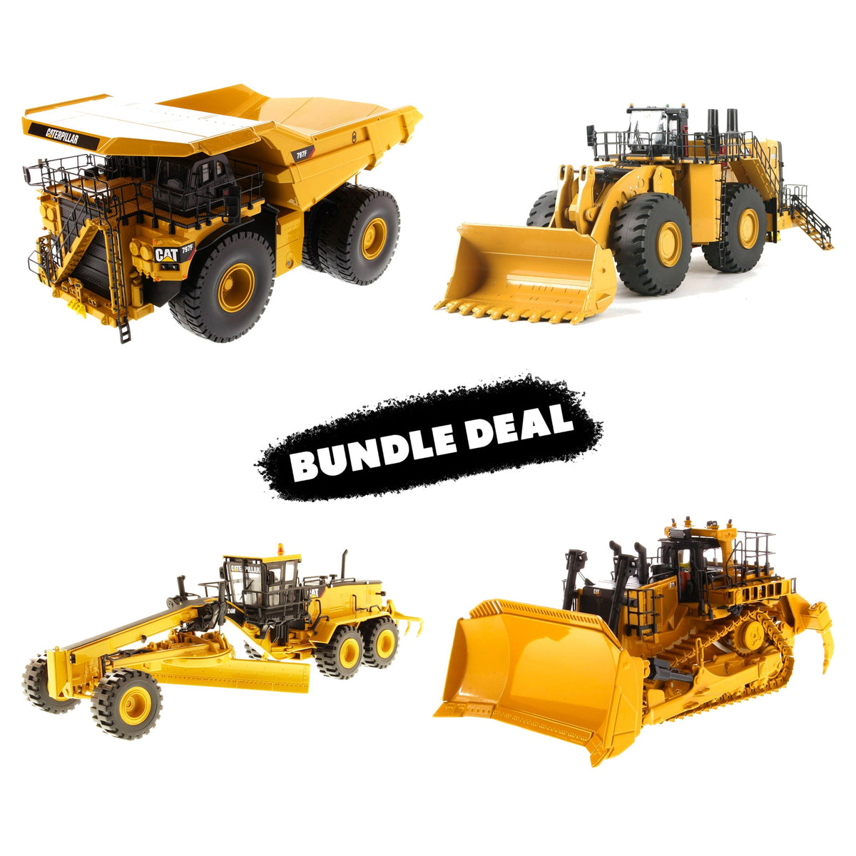 Big Beast Fleet Bundle: CAT 797F, 995, 24M and D11 Fusion 1:50 die cast