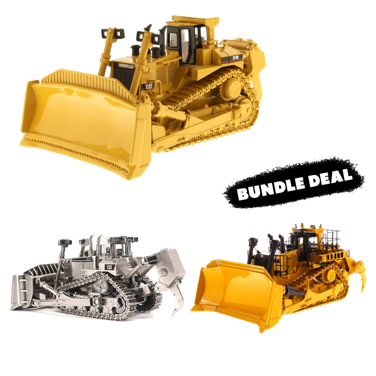 D11 Generations Bundle: CAT D11R, D11T Silver and D11 Fusion 1:50 die cast