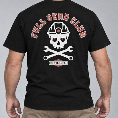 Full Send Club tee back print, studio
