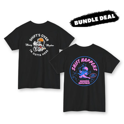 Knock-Off Tee 2-Pack bundle deal: Shift's Over and Shift Happens tees in black
