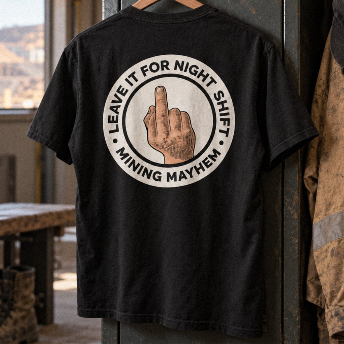 Leave It For Nightshift tee hanging