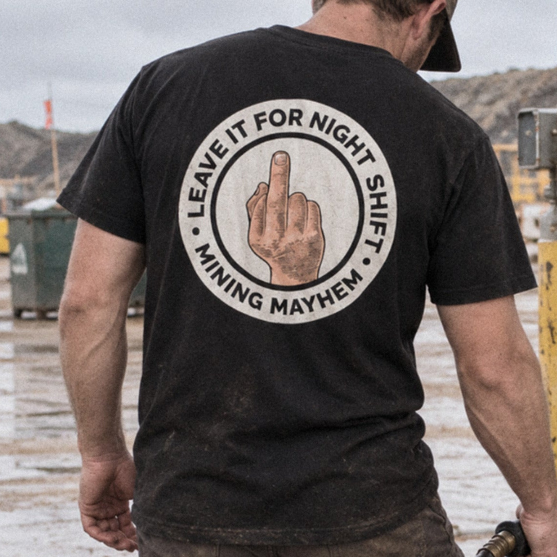 Leave It For Nightshift tee worn on site
