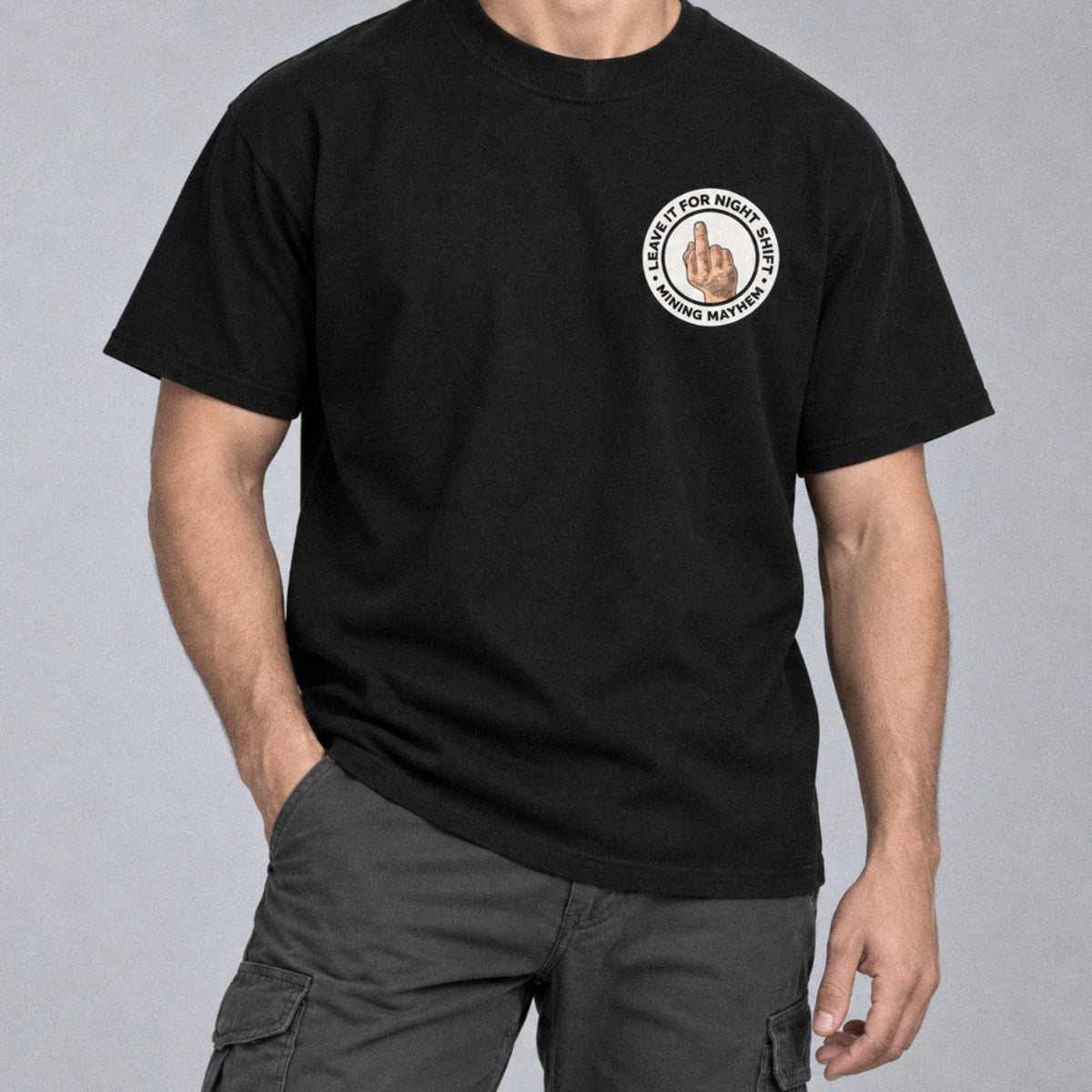 Leave It For Nightshift tee front, studio