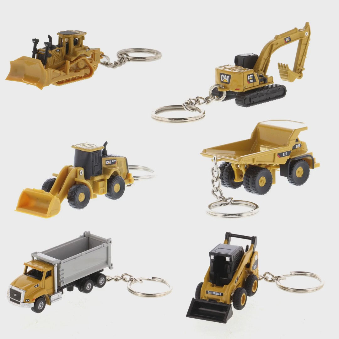 CAT Micro Mining Keychain 6-Pack, all six keychains