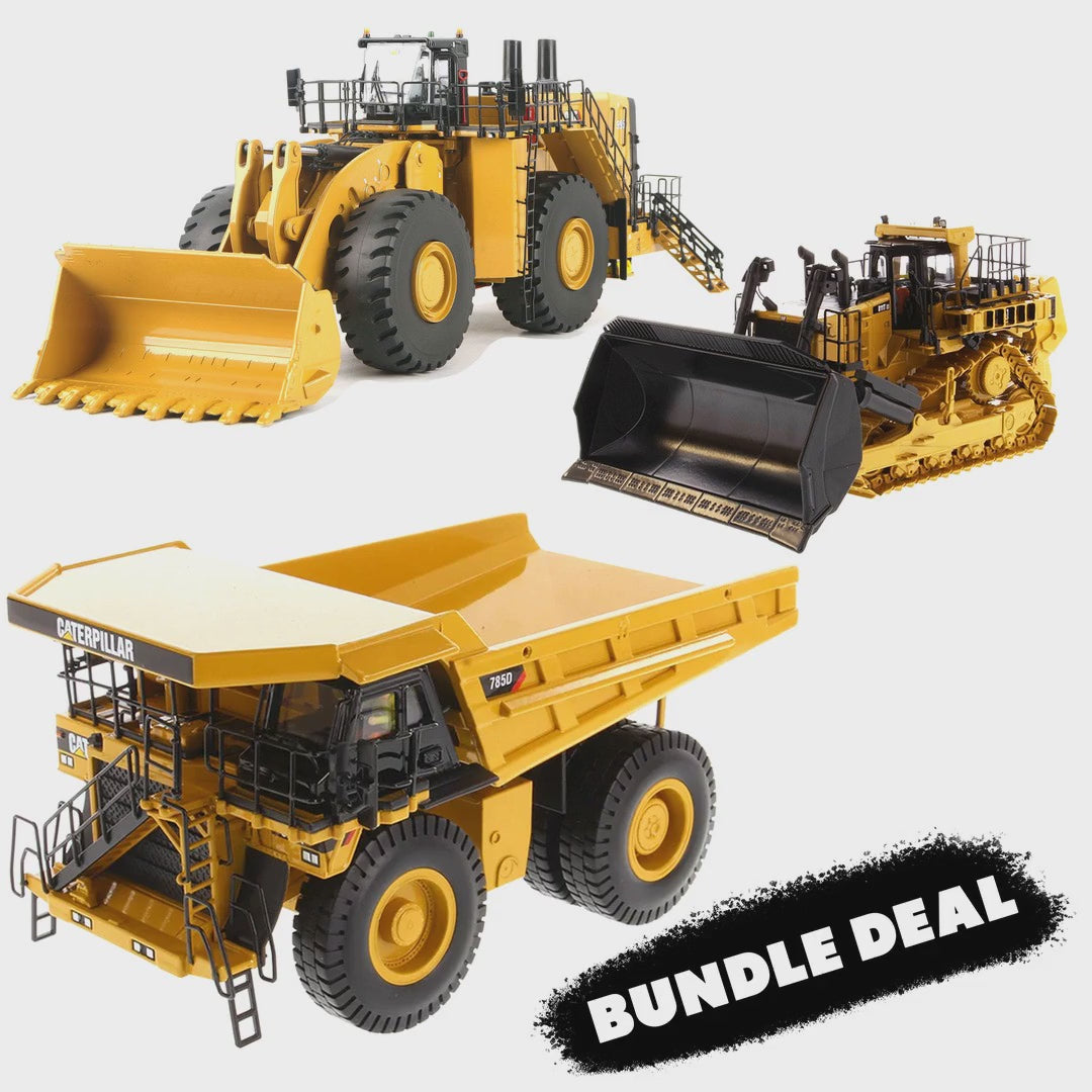Cat 995 loader, 785D truck and D11T CD dozer 1:50 die cast 3-pack