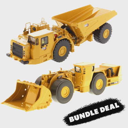 Cat R1700 underground loader and AD45 truck 1:50 die cast 2-pack