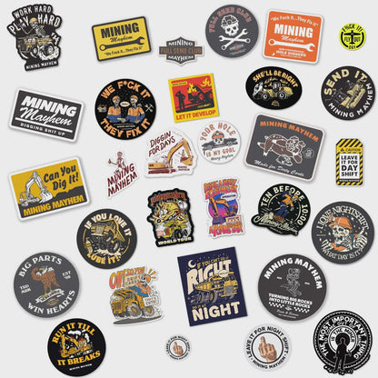 Sticker Pack Mega 30 Pack, thirty Mining Mayhem stickers