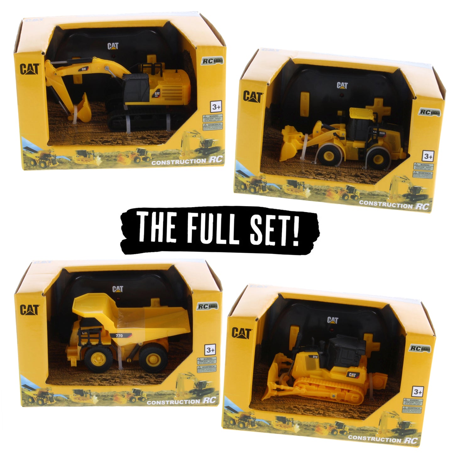 SET of 4 CAT Remote Controlled Micro Machines 1:64