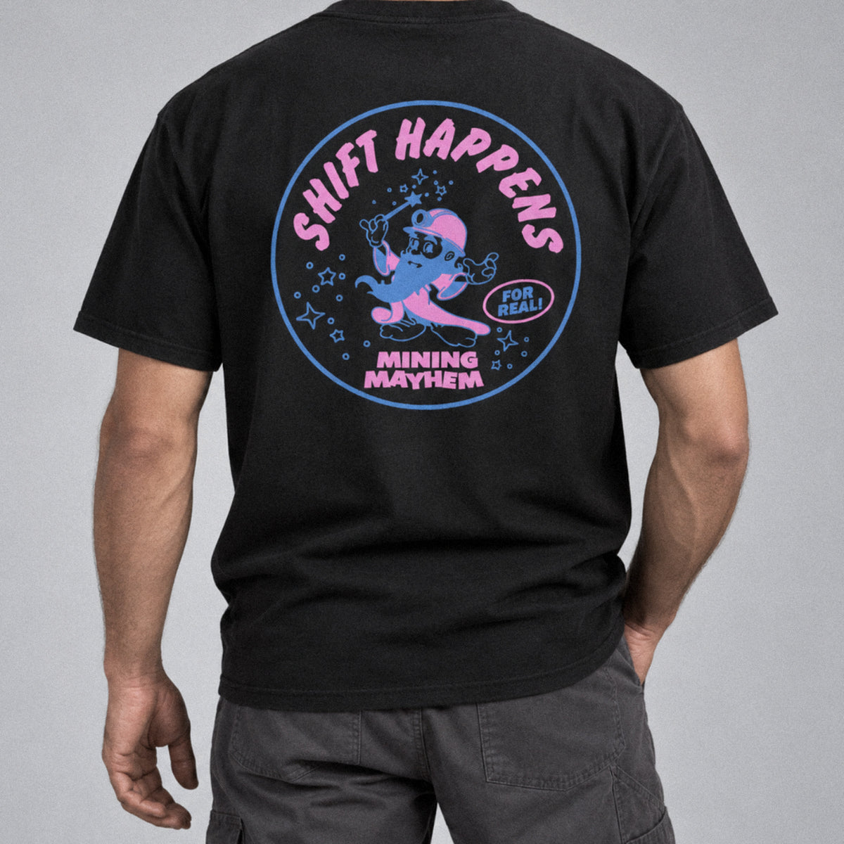 Shift Happens tee back print, studio