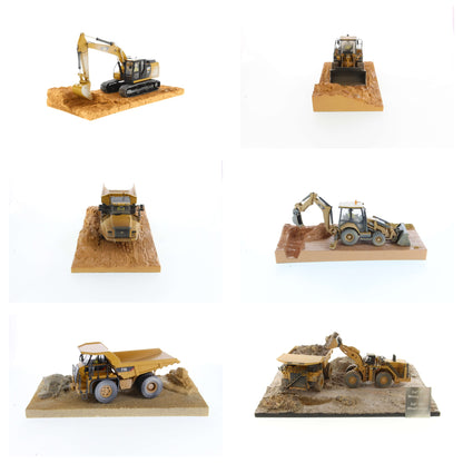 Weathered Bundle - 6 CAT weathered diecast models with diorama bases