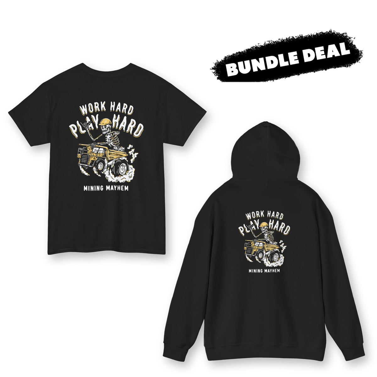 Work Hard Play Hard tee and hoodie kit bundle deal