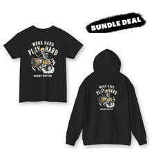 Work Hard Play Hard tee and hoodie kit bundle deal