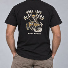 Work Hard Play Hard tee back print, studio