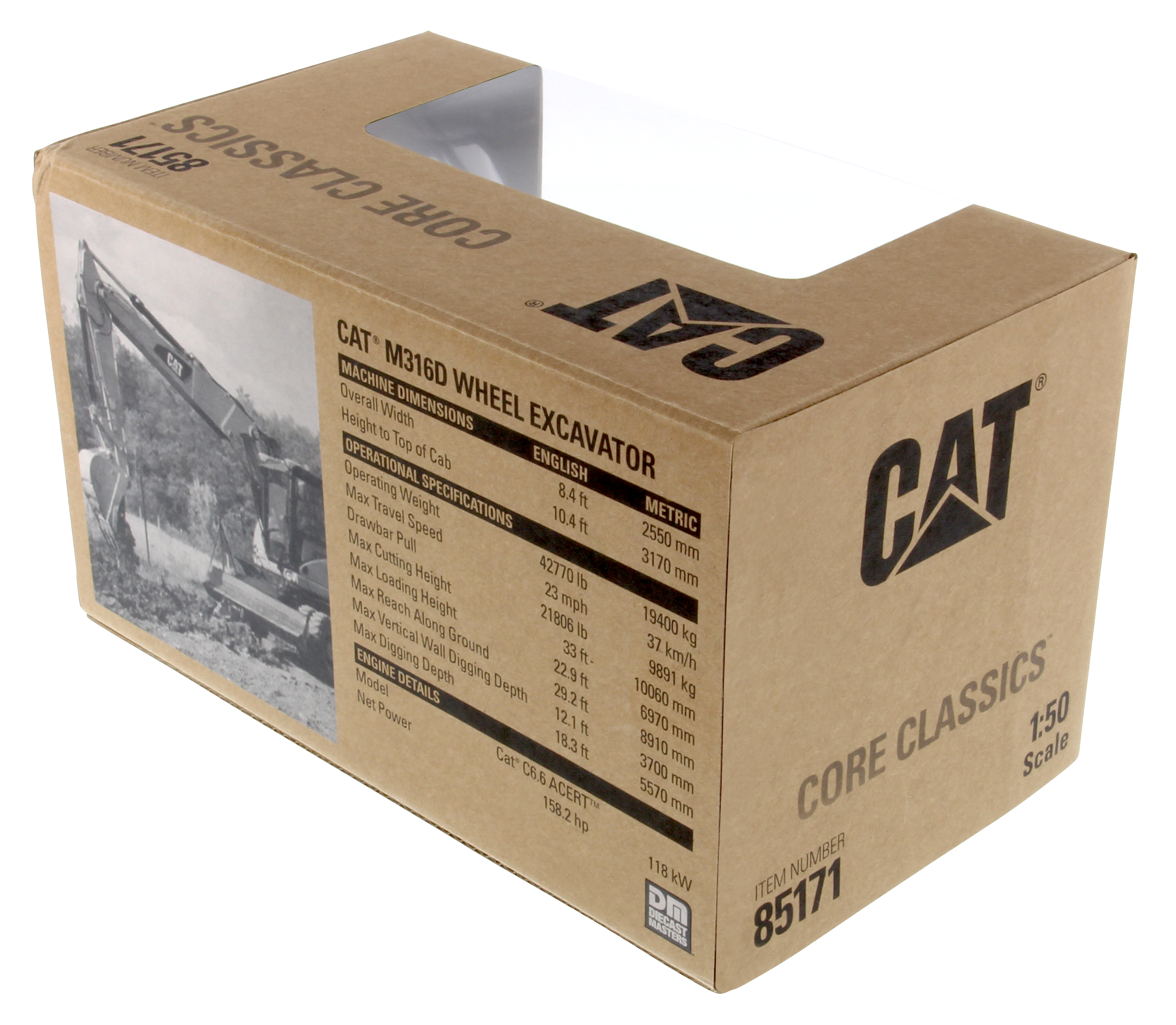 CAT Die Cast Wheel Excavator M316D Core Classic Edition 1:50