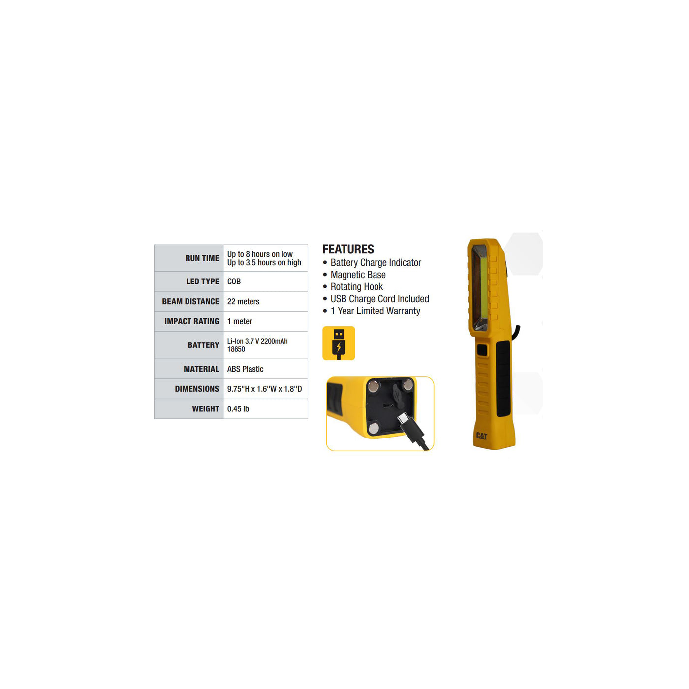 CAT - Powerful Rechargeable LED Work Light