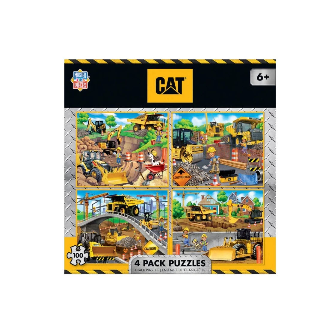 CAT Earthmoving Machines Puzzle 4 Pack 100pc
