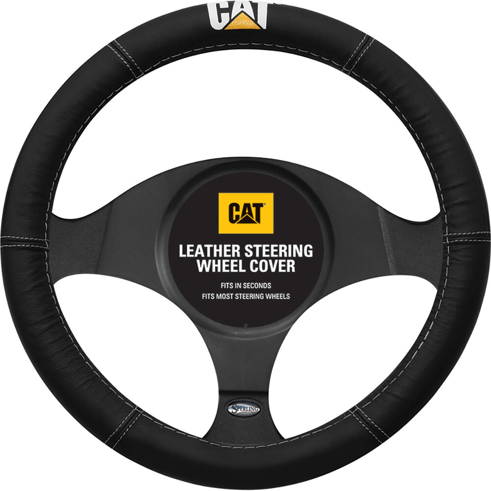 CAT Leather Steering Wheel Cover