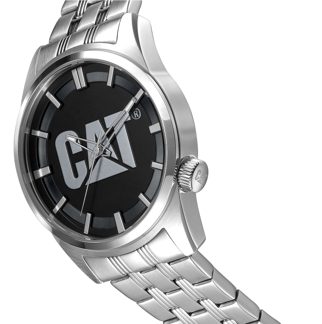 CAT Icon Black/Silver Face SS Band + FREE STICKER PACK