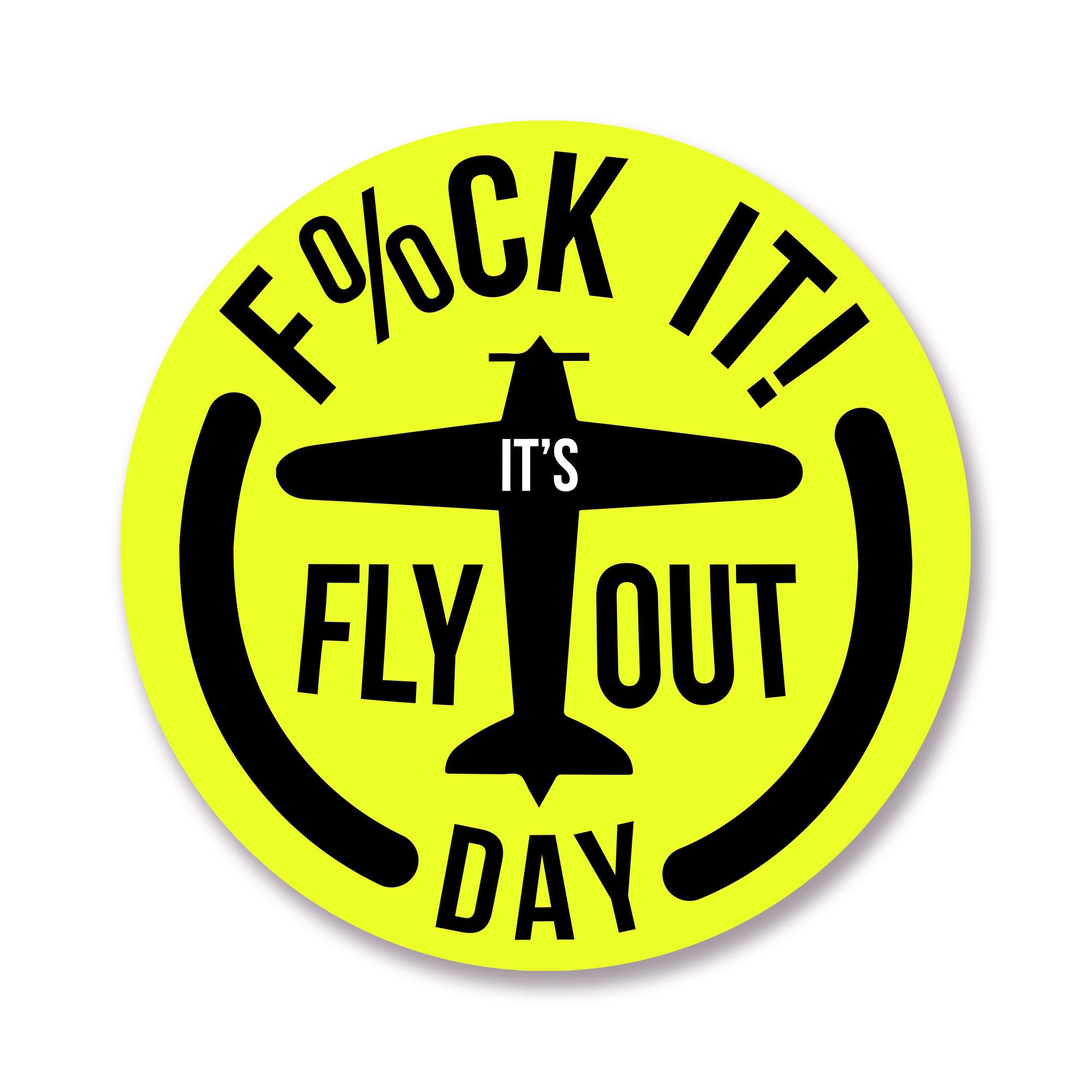 Fly Out Day Plane - Hardhat Sticker