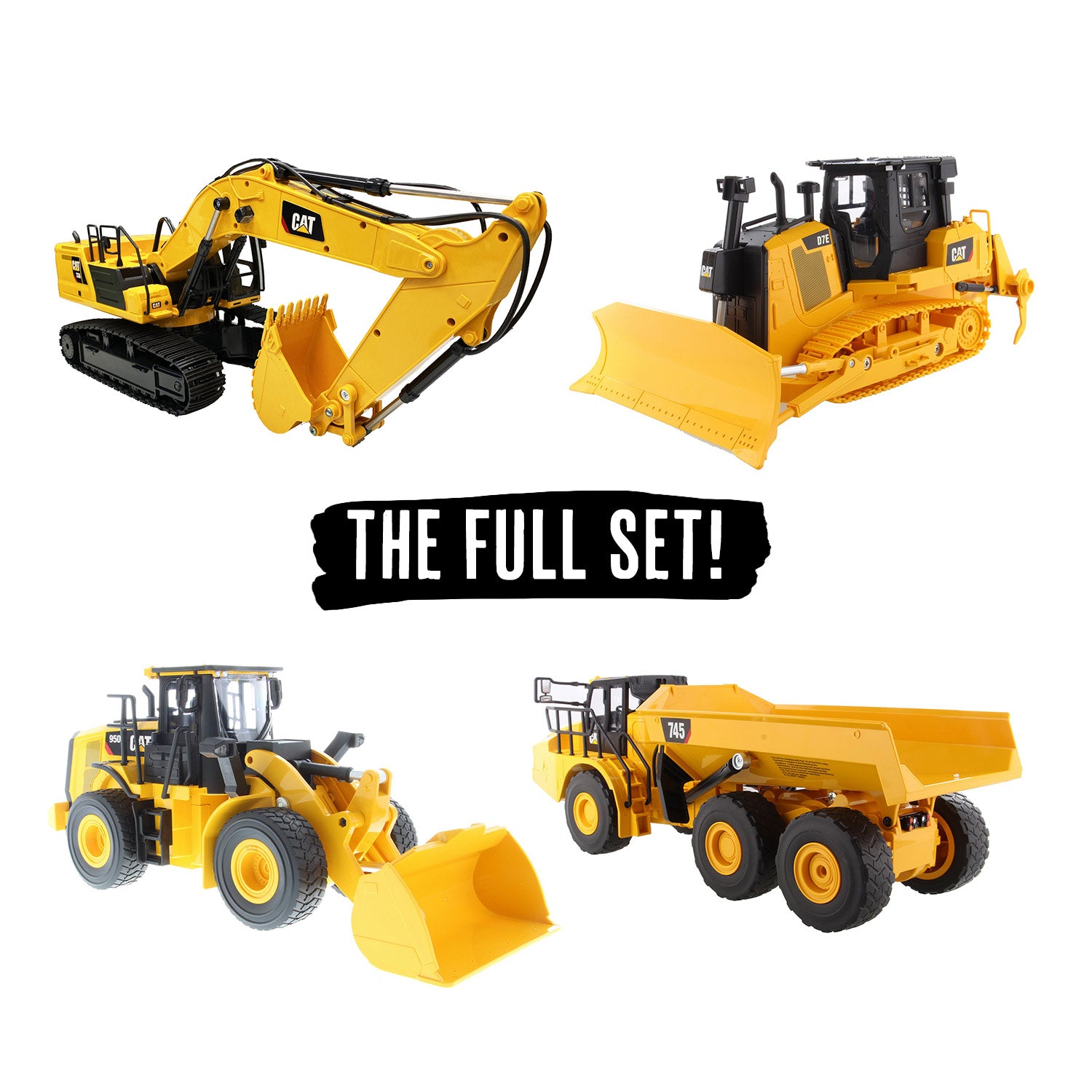 SET OF 4 x CAT Remote Controlled Machines 1:24